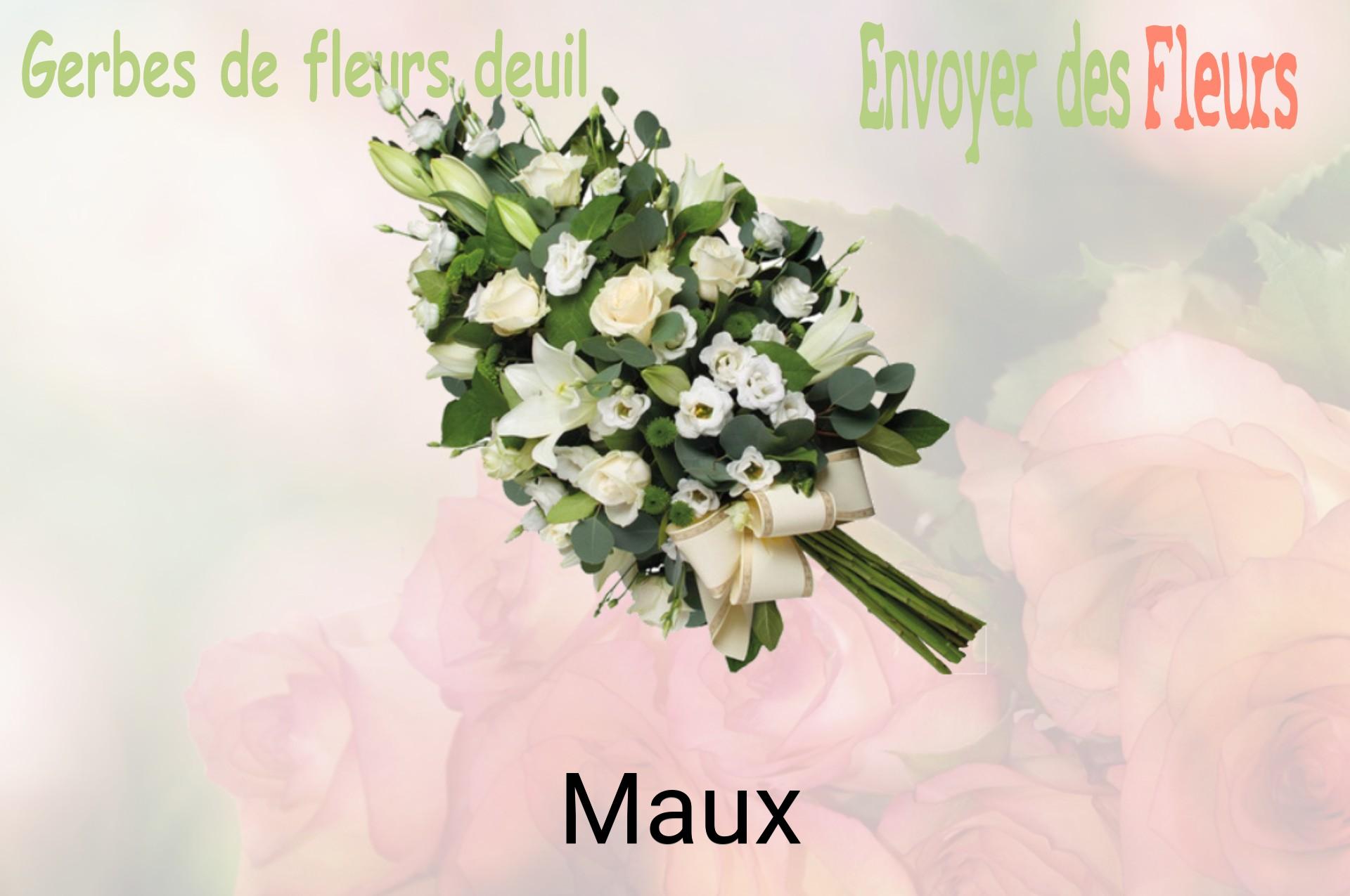 Gerbe de fleurs de deuil livrée à Maux